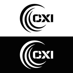  CXI logo. CXI set , C X I design. White CXI letter. CXI, C X I letter logo design. Initial letter CXI letter logo set, linked circle uppercase monogram logo. C X I letter logo vector design.