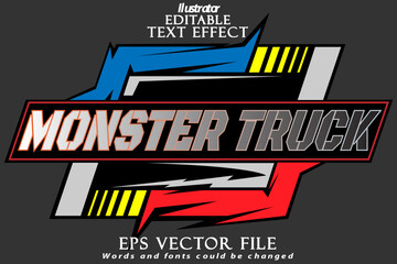 Editable monter truck text effect