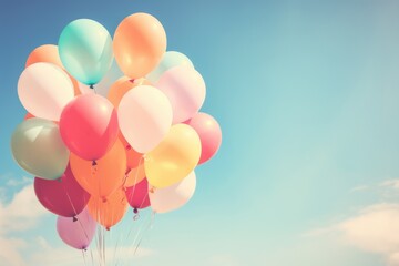 Vintage Colorful Balloons with Retro Instagram Filter Effect. Ideal for Summer Celebrations