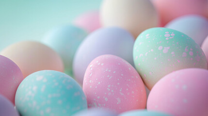 Fototapeta na wymiar Easter Bokeh Background: Soft Pastel-Colored Eggs in a Whimsical Bokeh Style, Adding a Touch of Delicate Elegance to Your Easter Celebrations 