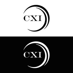  CXI logo. CXI set , C X I design. White CXI letter. CXI, C X I letter logo design. Initial letter CXI letter logo set, linked circle uppercase monogram logo. C X I letter logo vector design.