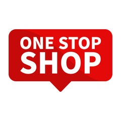 One Stop Shop Text In Red Rectangle Shape For Promise Promotion Business Marketing Social Media Information Announcement
