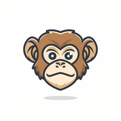 Basic logo of vector monkey design, playful and charming.