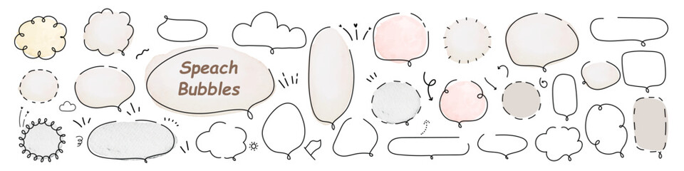 Big set of speach bubble on white background. Vector