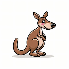 Cartoonish emblem of a vector delightful kangaroo cartoon, animal nature icon isolated premium.