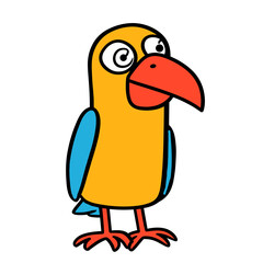 cartoon parrot on white