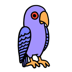 cartoon parrot on white