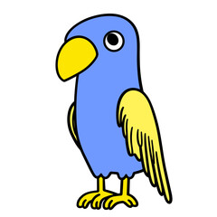 cartoon parrot on white