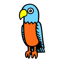 cartoon parrot on white