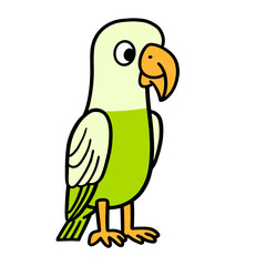 cartoon parrot on white