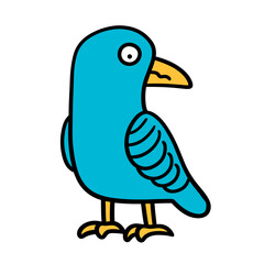 cartoon parrot on white