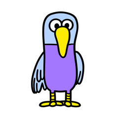 cartoon parrot on white
