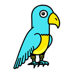 cartoon parrot on white