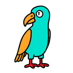 cartoon parrot on white