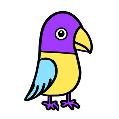 cartoon parrot on white