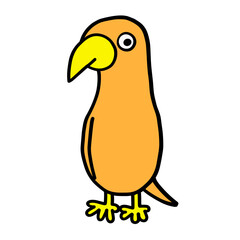 cartoon parrot on white
