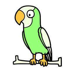 cartoon parrot on white