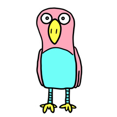 cartoon parrot on white