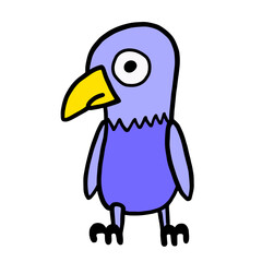 cartoon parrot on white