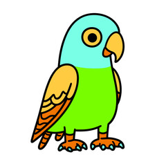 cartoon parrot on white