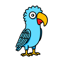 cartoon parrot on white