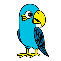 cartoon parrot on white