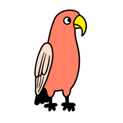 cartoon parrot on white