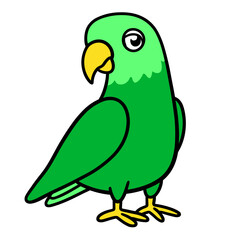 cartoon parrot on white