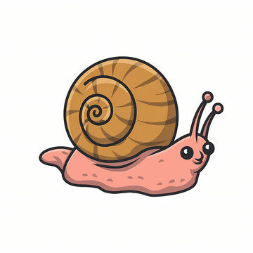 Geometric icon of a vector amusing snail cartoon, animal nature icon isolated premium.