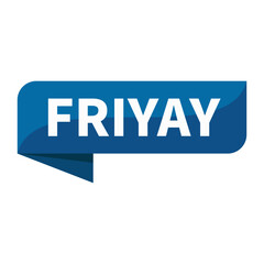 Friyay Text In Blue Ribbon Rectangle Shape For Sign Weekend Information Announcement Business Marketing Social Media Promotion
