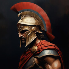 Spartan warrior. Digital art.