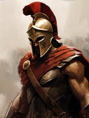 Spartan warrior. Digital art.