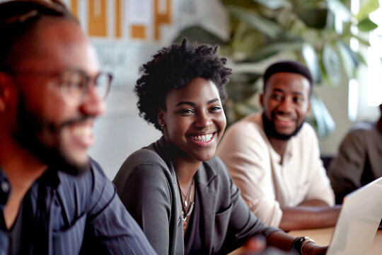 Group of People Sitting at a Conference Table With Laptops