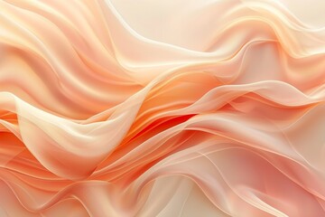 Fototapeta premium Gentle undulating waves in soft peach and white tones