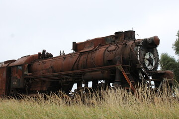 old abandoned steam locomotive