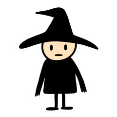 cartoon witch on white 