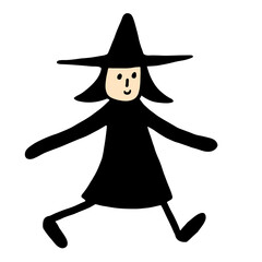 cartoon witch on white 