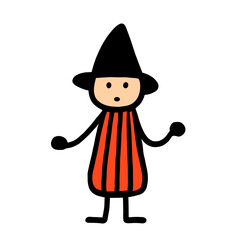 cartoon witch on white 