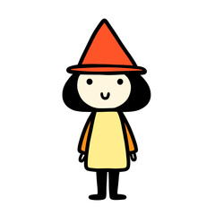 cartoon witch on white 