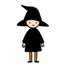 cartoon witch on white 