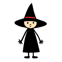 cartoon witch on white 
