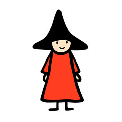 cartoon witch on white 