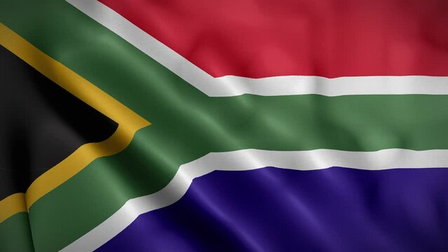 South Africa waving flag, Flag of South Africa Animation, South African Flag Closeup, 4k South African Flag Waving Animation