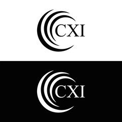  CXI logo. CXI set , C X I design. White CXI letter. CXI, C X I letter logo design. Initial letter CXI letter logo set, linked circle uppercase monogram logo. C X I letter logo vector design.