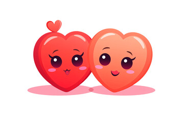 Two cute heart Cartoon