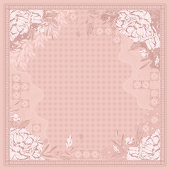 Fototapeta na wymiar beautiful floral scarf design 8