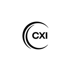  CXI logo. CXI set , C X I design. White CXI letter. CXI, C X I letter logo design. Initial letter CXI letter logo set, linked circle uppercase monogram logo. C X I letter logo vector design.