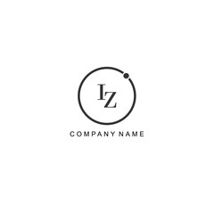 Initial IZ letter management label trendy elegant monogram company