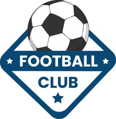 LOGO FOOTBALL VECTOR WIHT COLOR WHITE AND BLUE