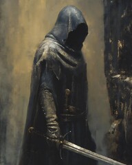 Hooded fantasy assassin